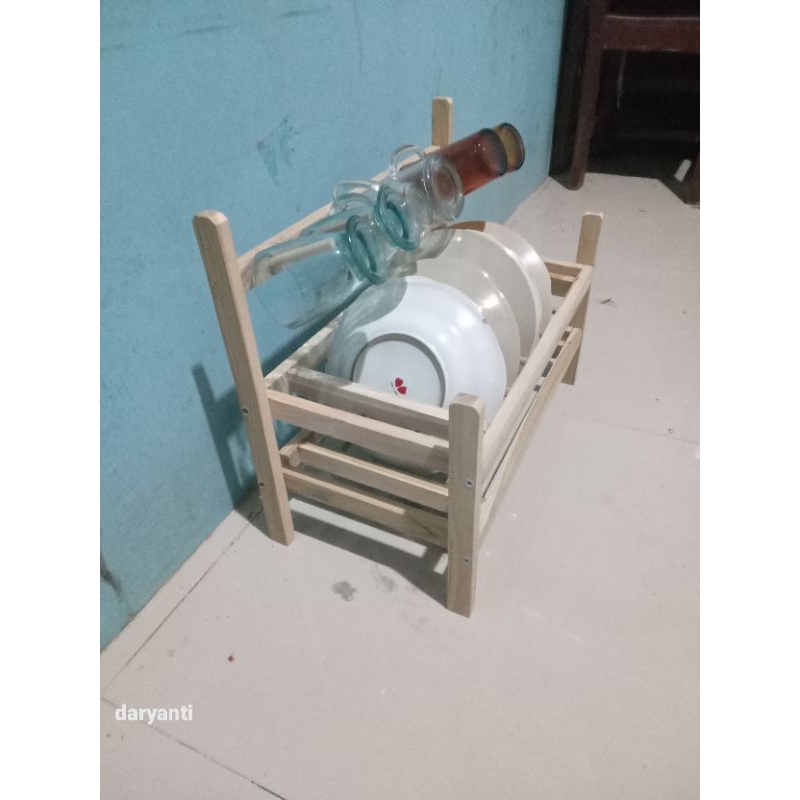 rak piring dan gelas kayu jati