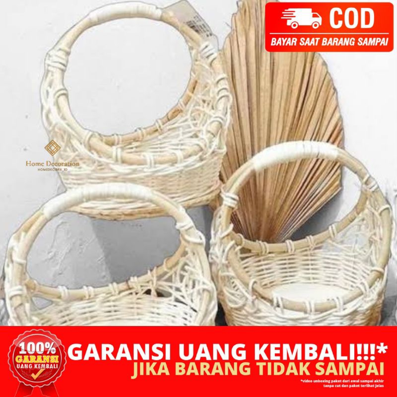 

(HOMEDECORA_ID) BERGARANSI KERAJINAN KERANJANG ROTAN PARCEL HAMPERS BUAH FULL WARNA DAN PUTIH JAMBI TERMURAH