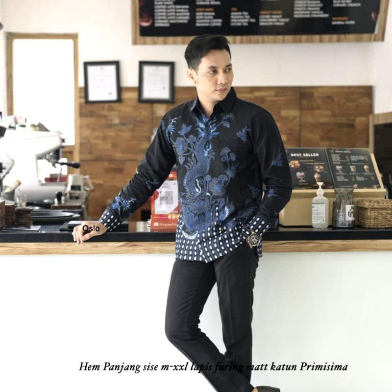 NAGA BIRU Baju kemeja batik REGULER Kemeja Batik Slimfit Pria Kemeja Batik Premium Baju Batik Sragen