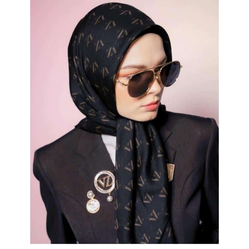 HIJAB VOAL MOTIF VZ KW SEGIEMPAT LASER CUT VIRAL
