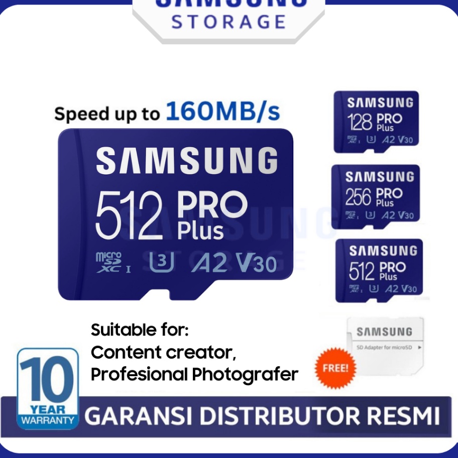 KODE NBT913 SAMSUNG Memory Card HP PRO PLUS 128GB / 256GB / 512GB Micro SD Memori card Kartu SD card