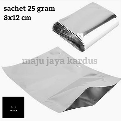 Promo.. Kemasan Sachet Full Aluminium Foil Premium Silver 25 GR (8x12) 54