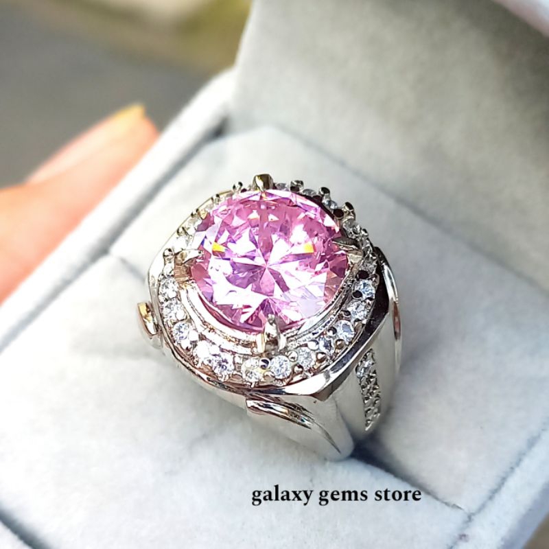 Cincin Batu Pink Topaz Kualitas Super