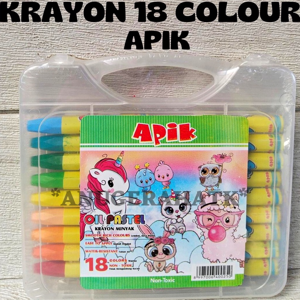 

0VB Krayon / Crayon Murah 18 Warna Merk Apik Baru ▽▔