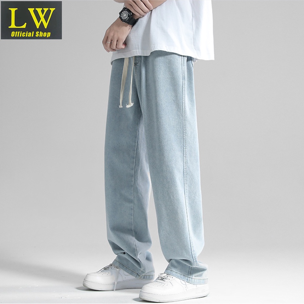 Terlaris.. celana jeans pria kulot jeans pinggang karet jeans korean style pria straight jeans boyfr