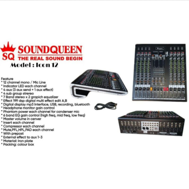 Mixer Soundqueen Icon 12 ICON 12 Channel ORIGINAL with Compressor