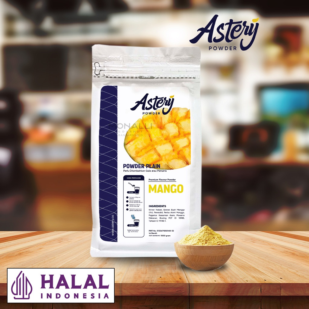 

ASTERY POWDER PLAIN RASA MANGO 1 KG / MINUMAN BUBUK RASA MANGGA / MANGO POWDER DRINK FLAVOUR ALA CAFE 1000 GRAM