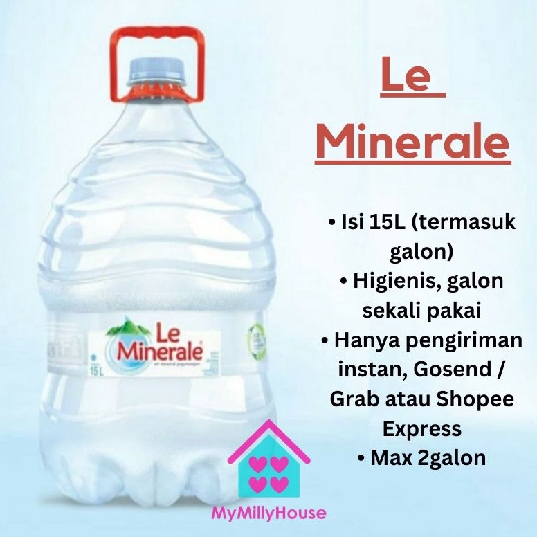 

B3stpr0 Le Minerale Air Mineral Galon + isi 15 Liter / Galon Sekali Pakai [BANDUNG ONLY] Big Discount