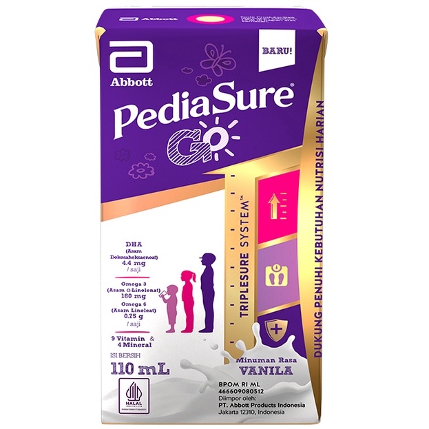 

Pediasure Go Vanila / Coklat Formula UHT 110ml 6djzt