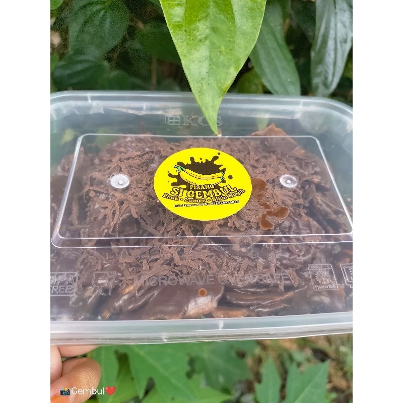 

keripik pisang coklat lumer topping coklat