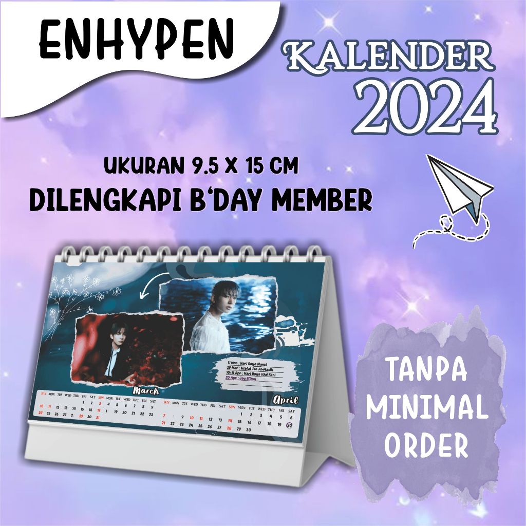 

Kalender 2024 ENHYPEN- Kalender Mini, Kalender Meja, Kalender Duduk, Kalender KPOP