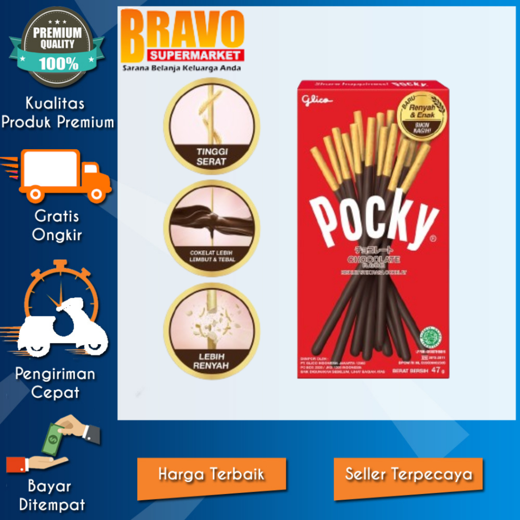 

Bravo Supermarket Tulungagung - Glico Pocky Chocolate Stick Biscuit 47g