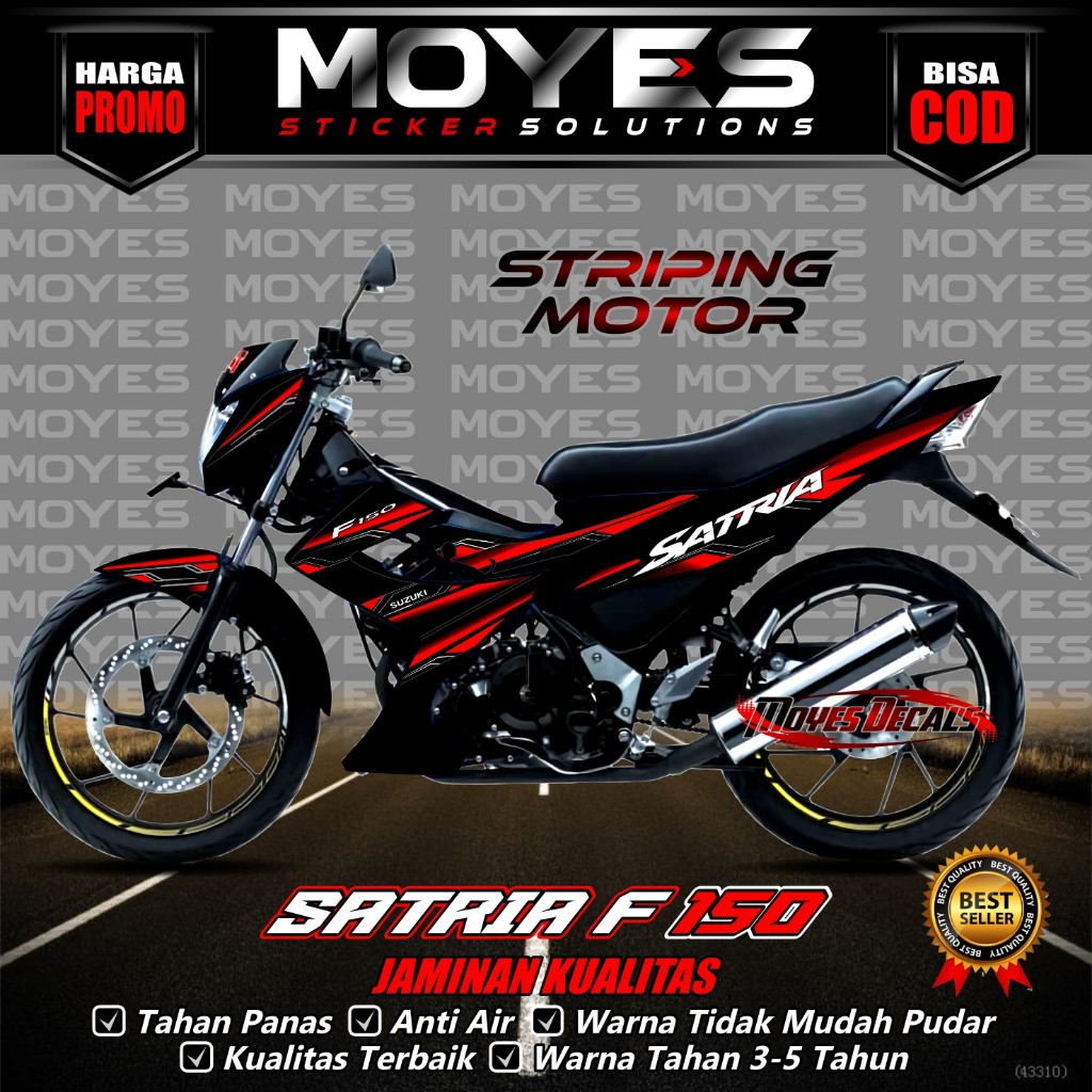Striping stiker Satria Fu Stiker Variasi Motor suzuki Satria FU