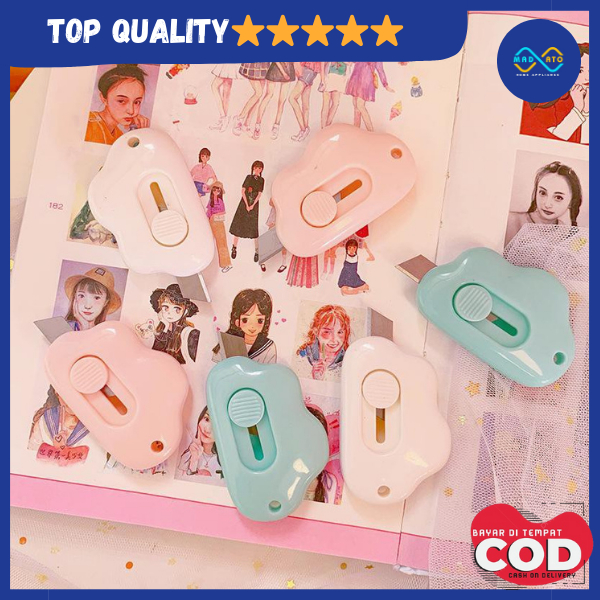 

Pisau Cutter Pemotong Kertas Mini Motif Awan Cute Cloud Cutter Pemotong Kertas Mini portable Travel Cutter