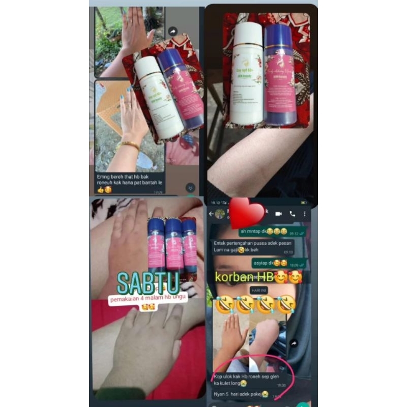 Lotion pemutih badan (hb ungu original) TIDAK TERKELUPAS ( dosis tinggi ) 100% original