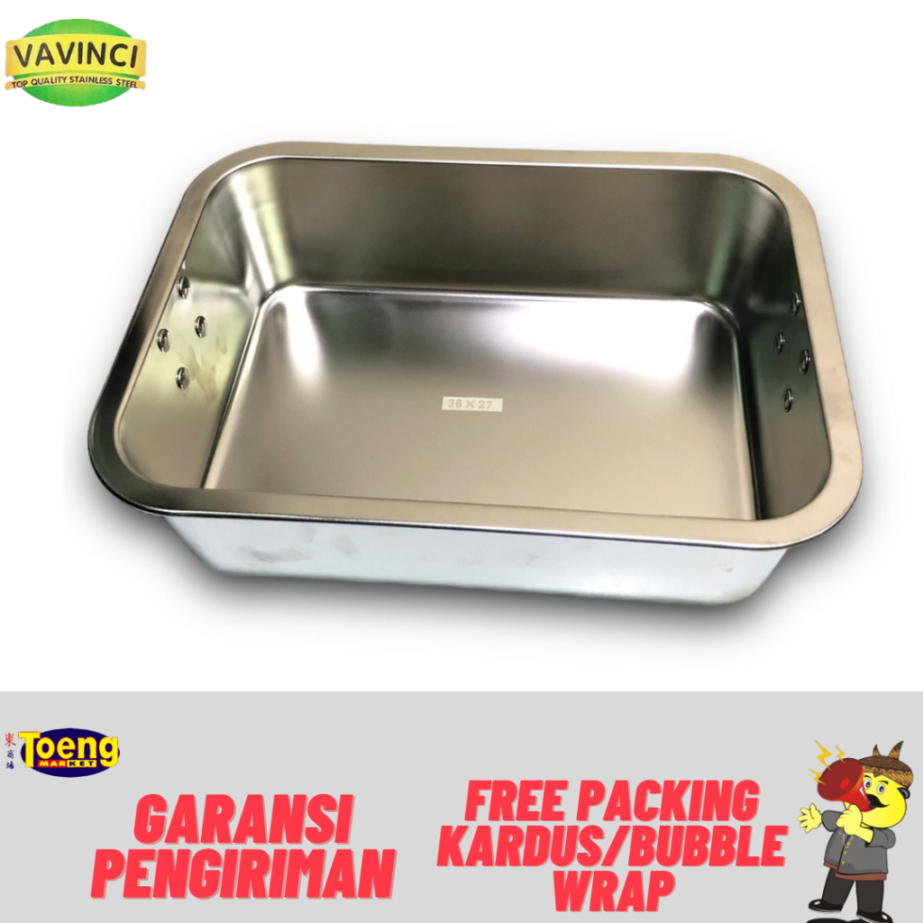 FOOD PAN STAINLESS TEBAL #NK-231036 VVC / WADAH MAKANAN / PRASMANAN