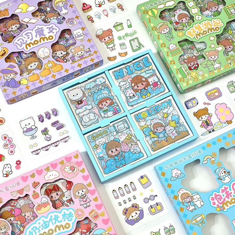 

Terlaris➝ STIKER MOMO KARTUN AESTHETIC WATERPROOF 1 BOX ISI 100 PCS/ STIKER KARTUN LUCU ANTI AIR DEKORASI HANDBOOK Reeady Stok )人