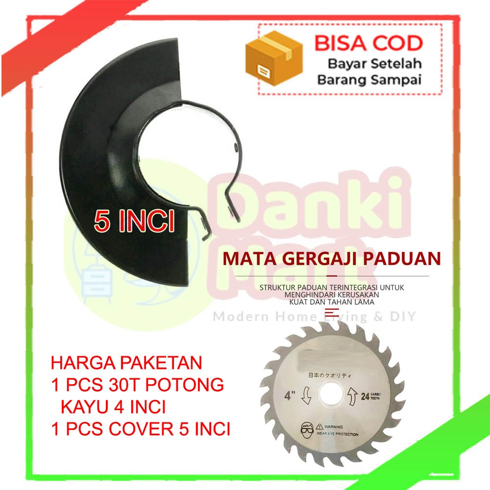cover penutup gerinda 5 inch Saw + Mata Besi Gerinda Gergaji 4" Potong Bilah Belah Kayu