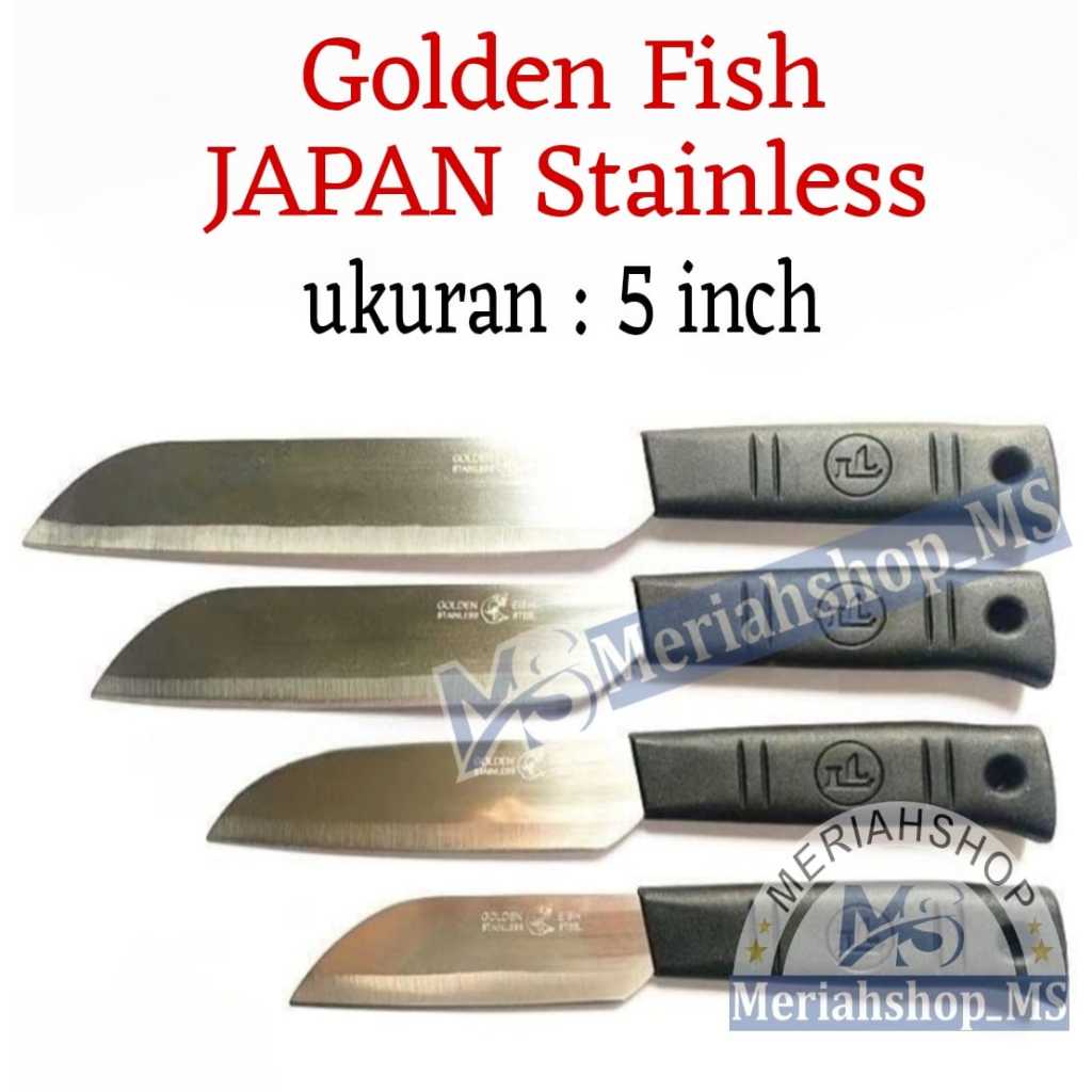 JAPAN stainless Produk Pisau Tajam 5 inch Golden Fish Pisau Dapur Pemotong Daging sayuran buahan Pis