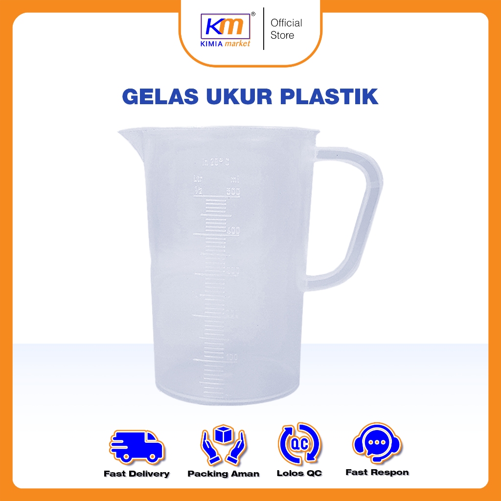 Gelas ukur plastik 500ml / Gelas takar plastik / Alat Laboratorium