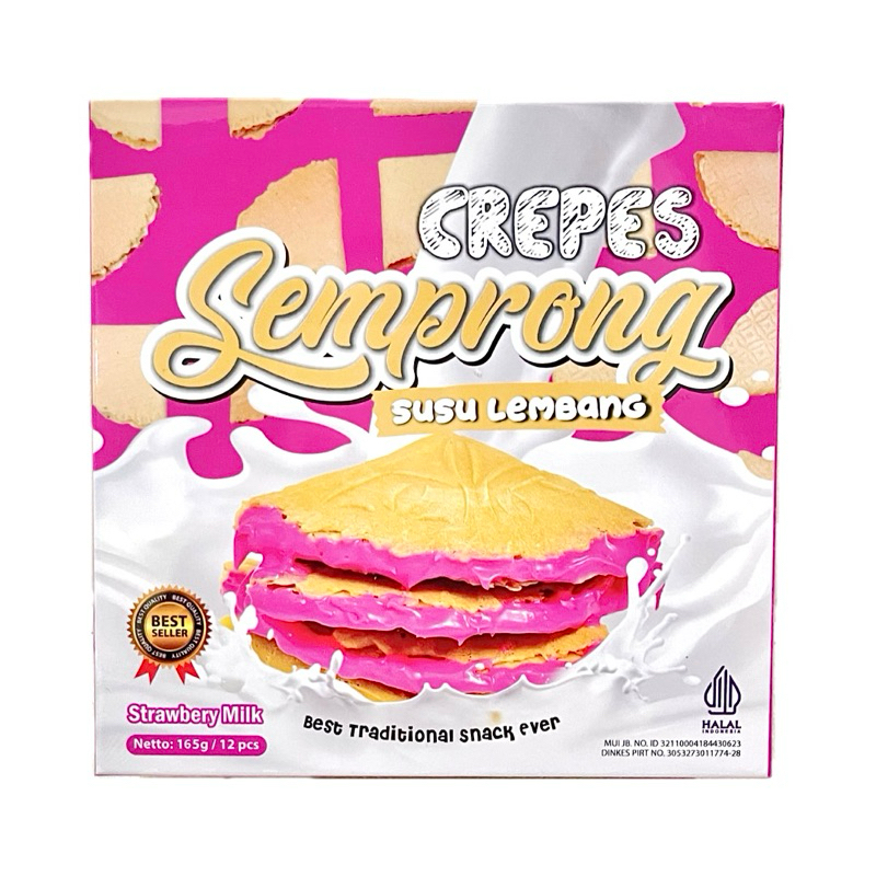 

[NEW] Strawberry Milk Crepes Semprong Susu Lembang