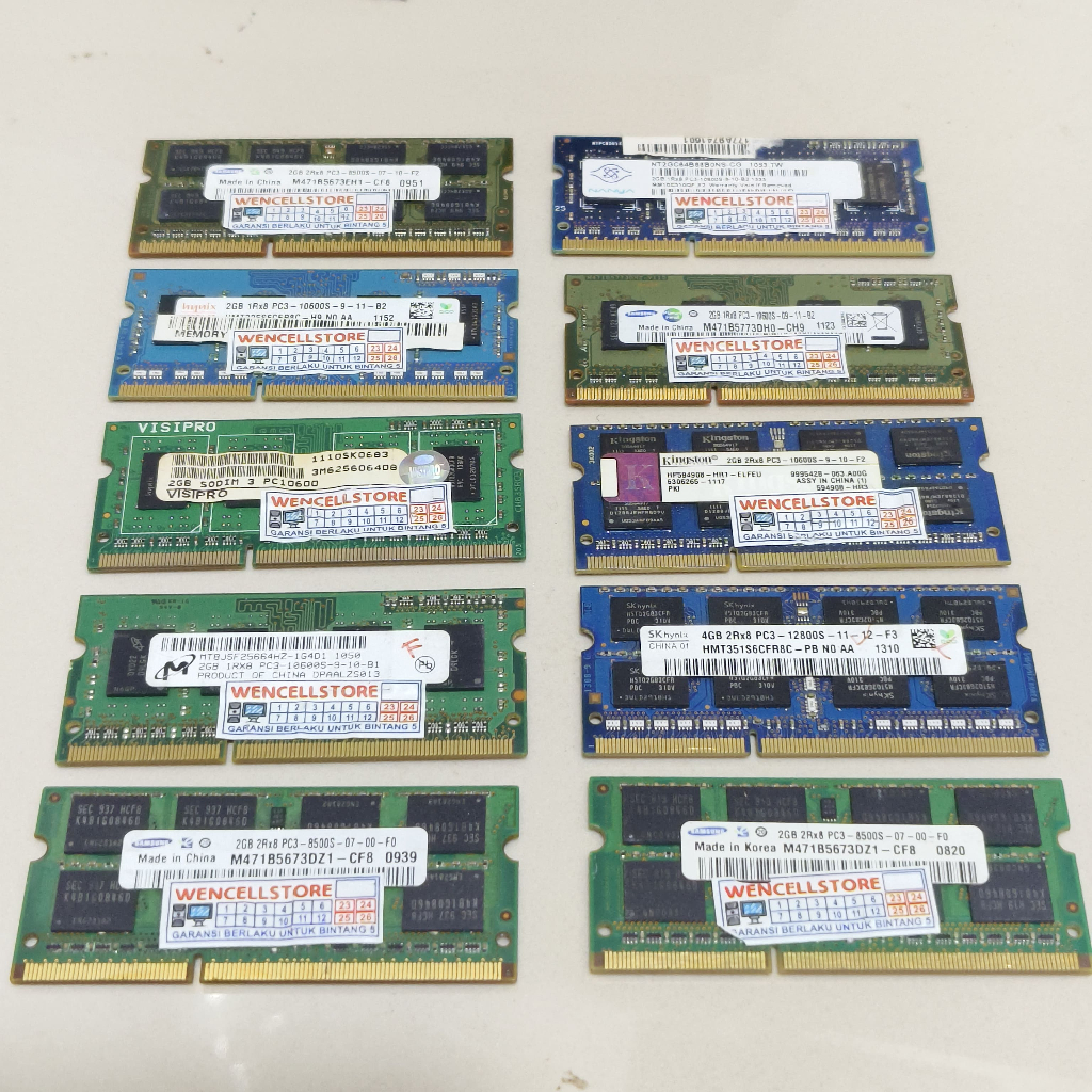 RAM LAPTOP 4GB 2GB DDR3 PC-12800 PC-10600 KONDISI NORMAL