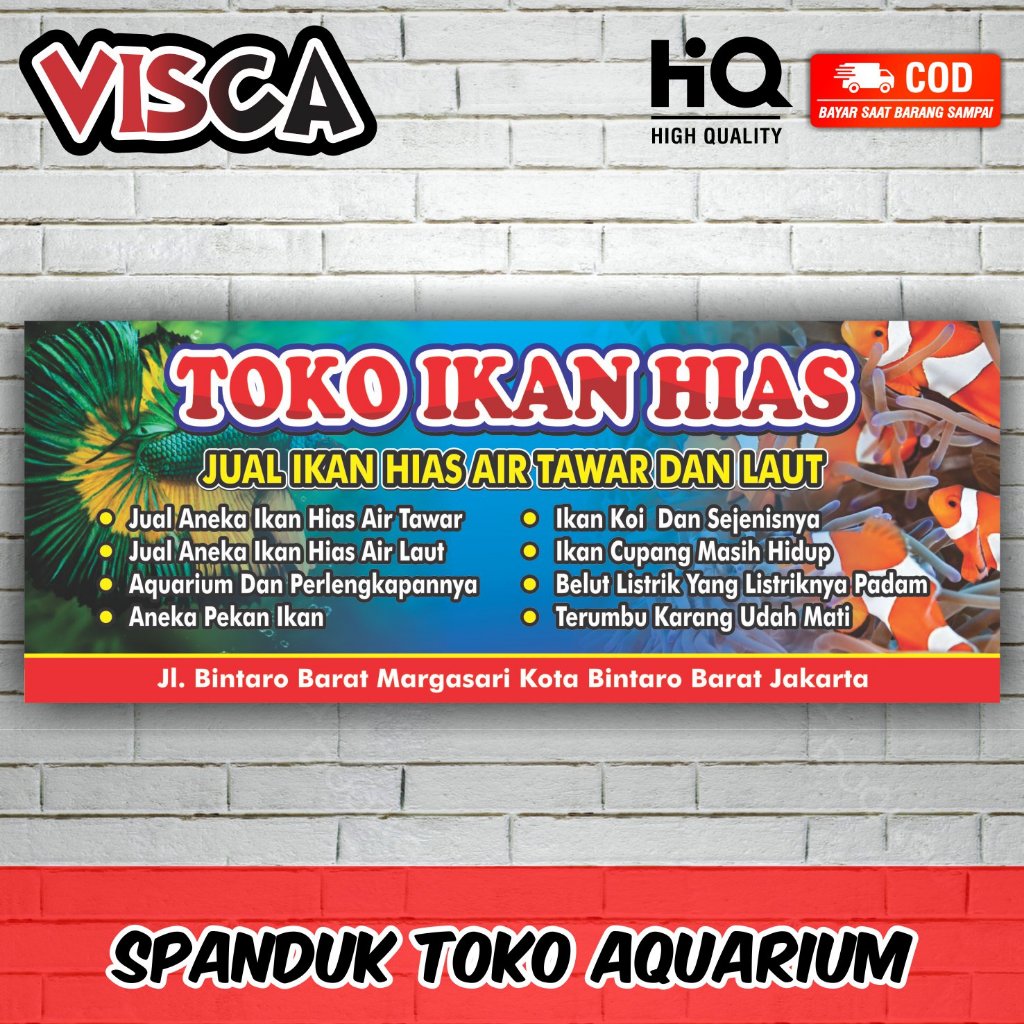 Spanduk Toko Aquarium / Banner Toko Ikan Hias
