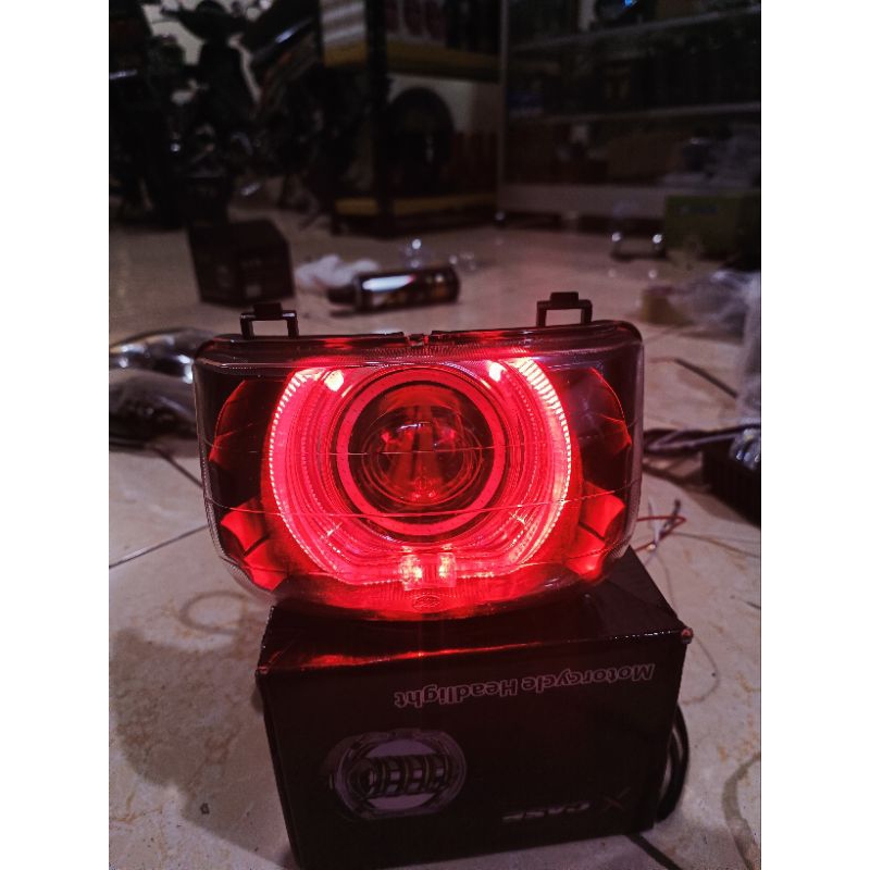 LAMPU DEPAN SUPRA X LAMA MODIF BILLED 2WARNA
