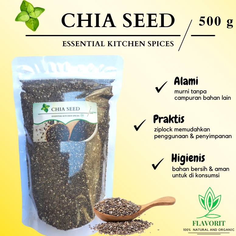 

R3d11 Chia Seed 500gr Biji Chia Seeds Organik Premium Black Chia Seed Untuk Diet Original Natural Harga pas