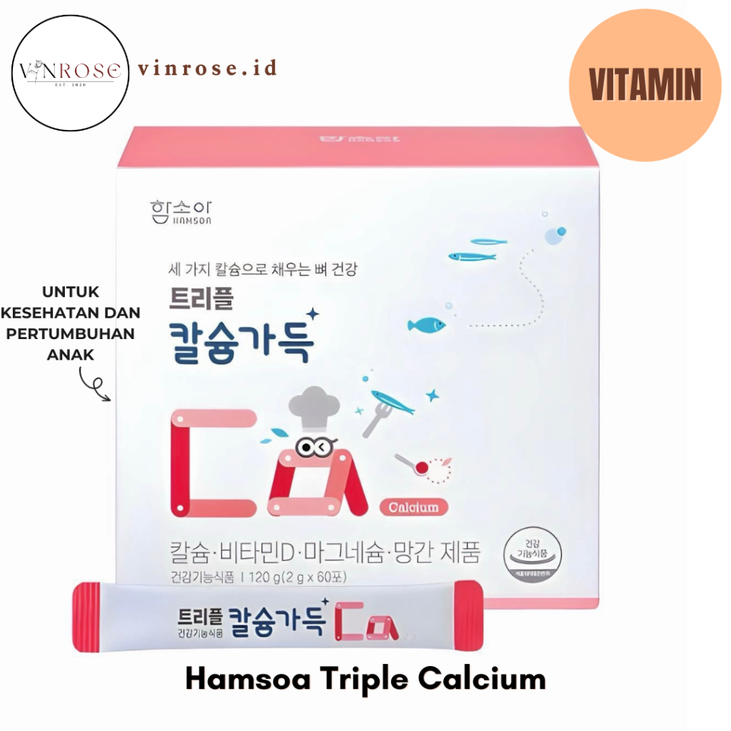 Hamsoa Triple Calcium Vitamin D Magnesium Vitamin Korea/ Vitamin D Anak