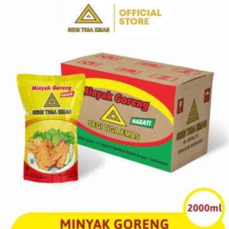 

TIJ Minyak goreng SEGITIGA MAS ukuran 2 ltr kemasan pouch jnkrf