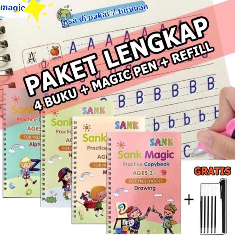 

[90T100] Buku Sank Book Magic Sank Magic book 1 Set isi 4 Buku + pulpen 63