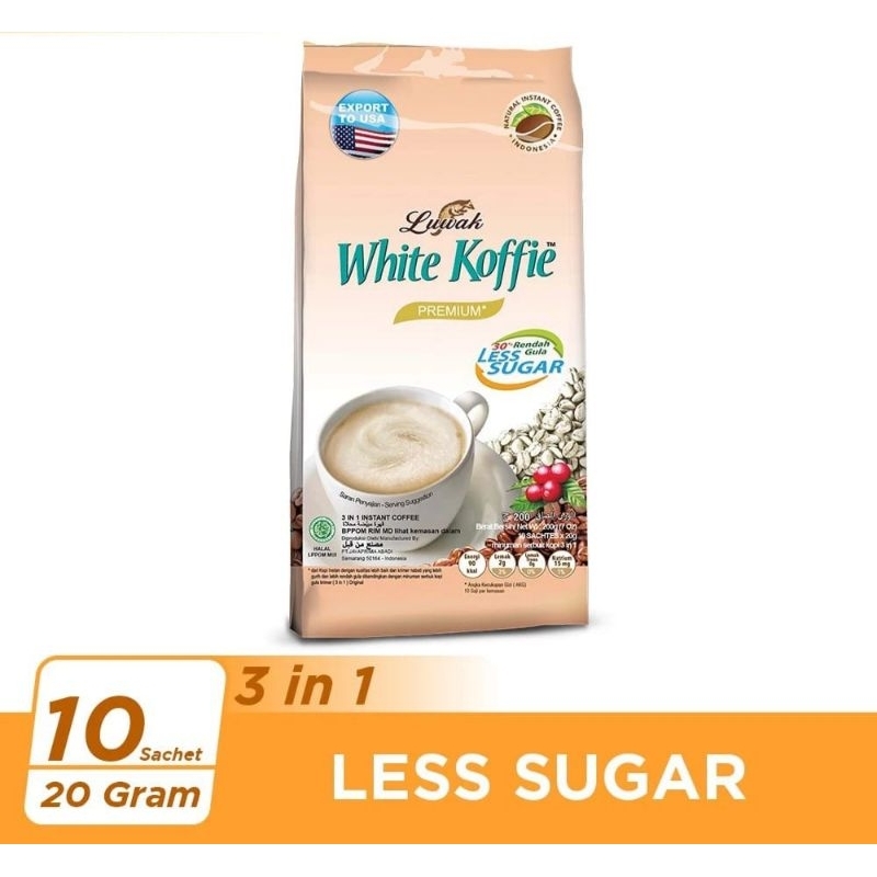 

Kopi Luwak White Koffie Las Sugar Bag isi 10 x 20 gram 1 bks isi 10