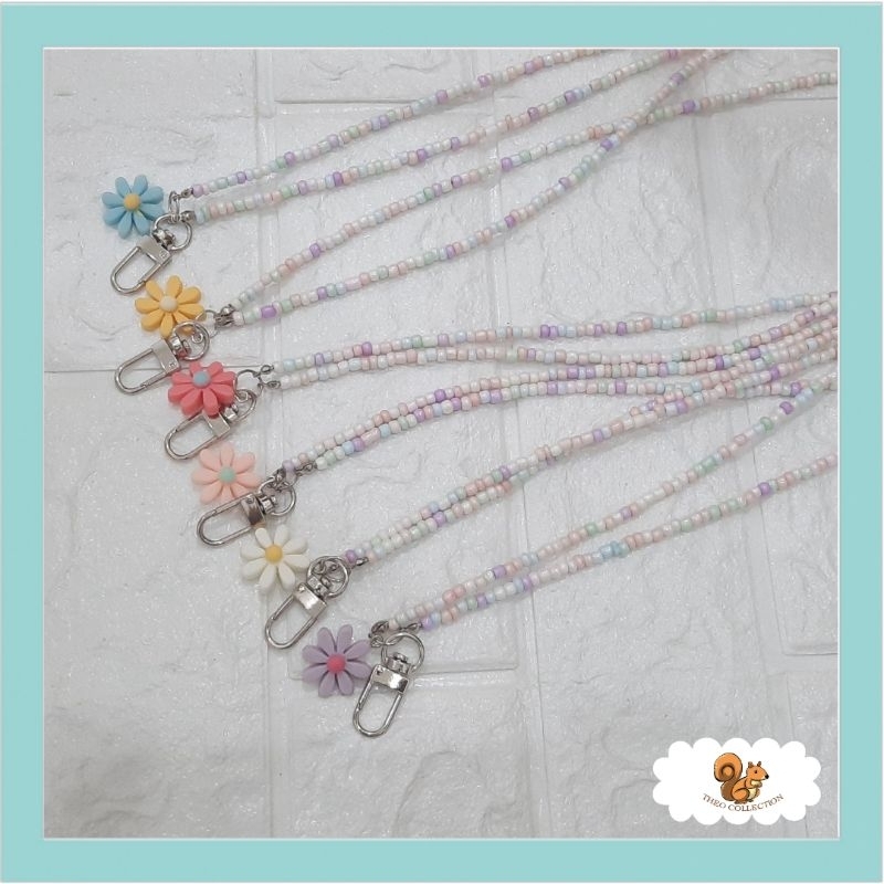 

Lanyard ID card tali gantungan motif bunga
