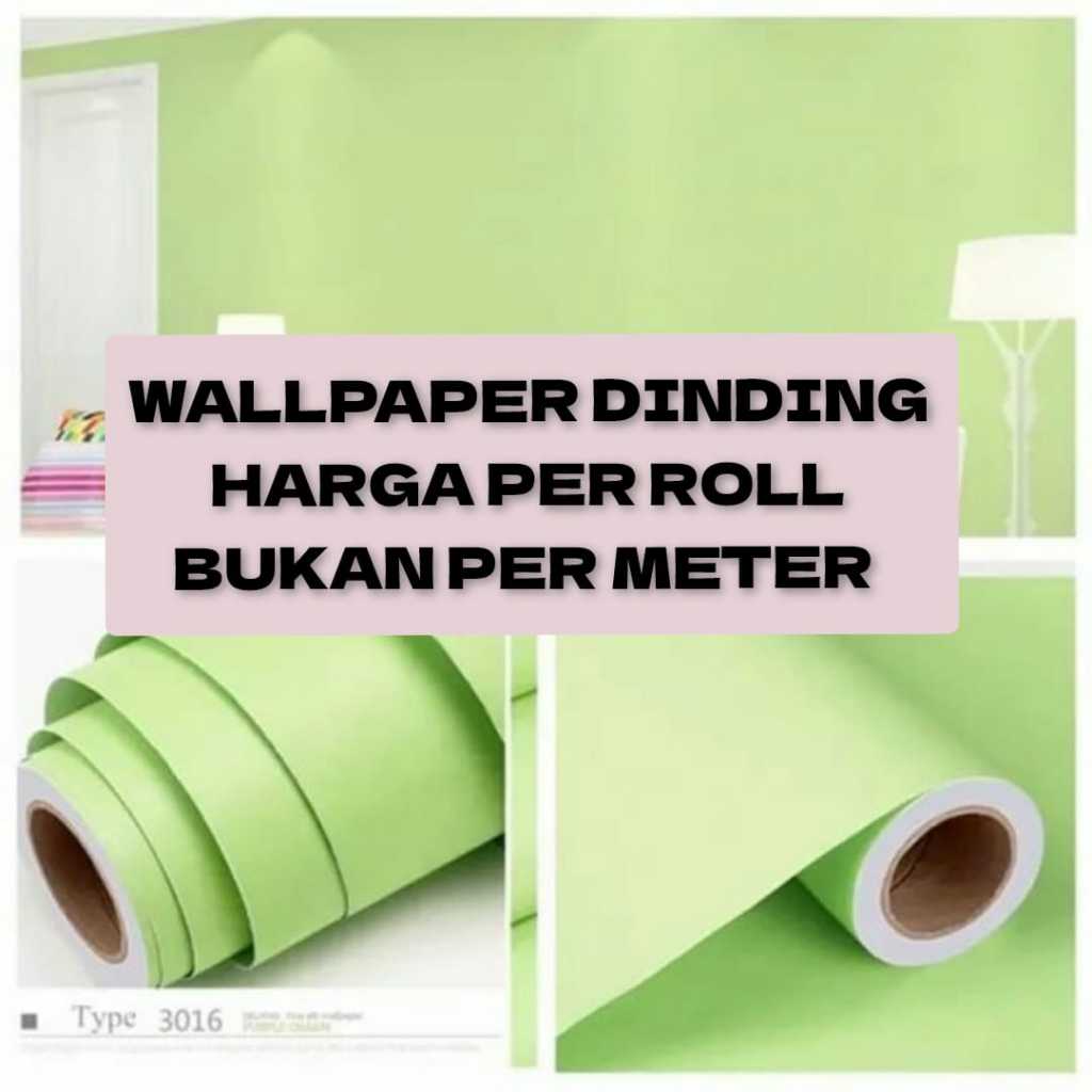 Wallpaper Dinding Kamar Tidur Hijau Polos Walpaper Stiker Triplek Kayu Lemari Kabinet Dapur Dekorasi Rumah