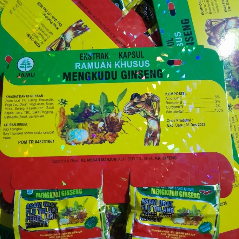 gingseng mengkudu flu tulang