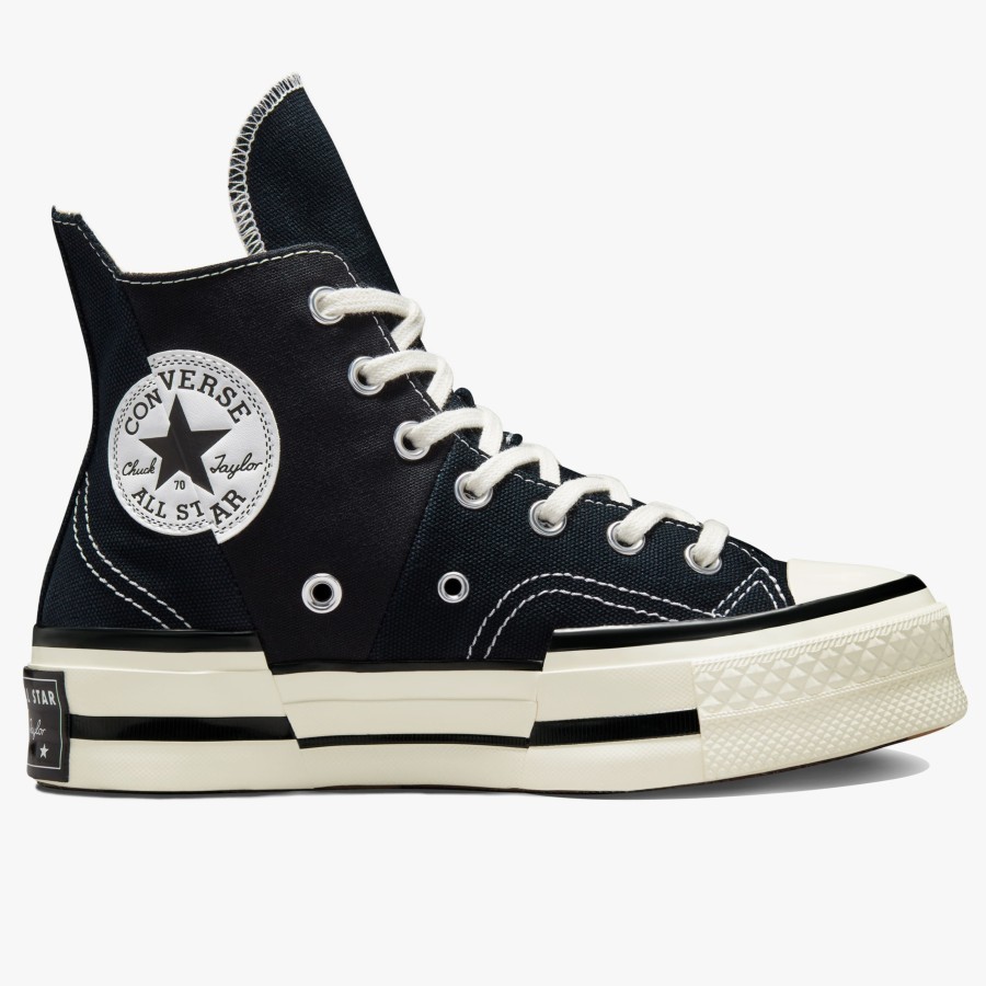 Sepatu Sneakers Unisex CONVERSE Chuck 70 Plus High Black Egret Black Original A00916C