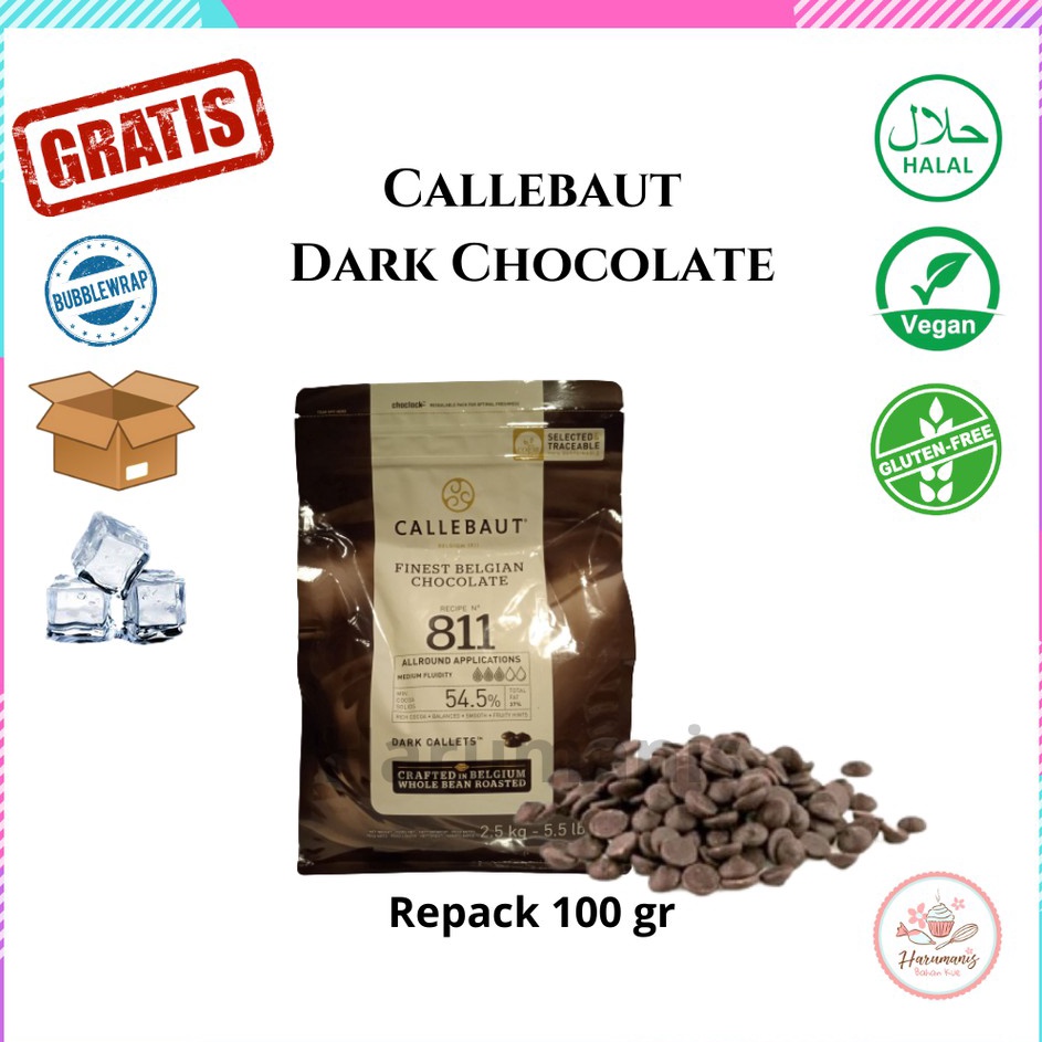 

[KODE PRODUK 8JFZ97790] Callebaut Dark Chocolate Couverture 811 54,5% 100gr