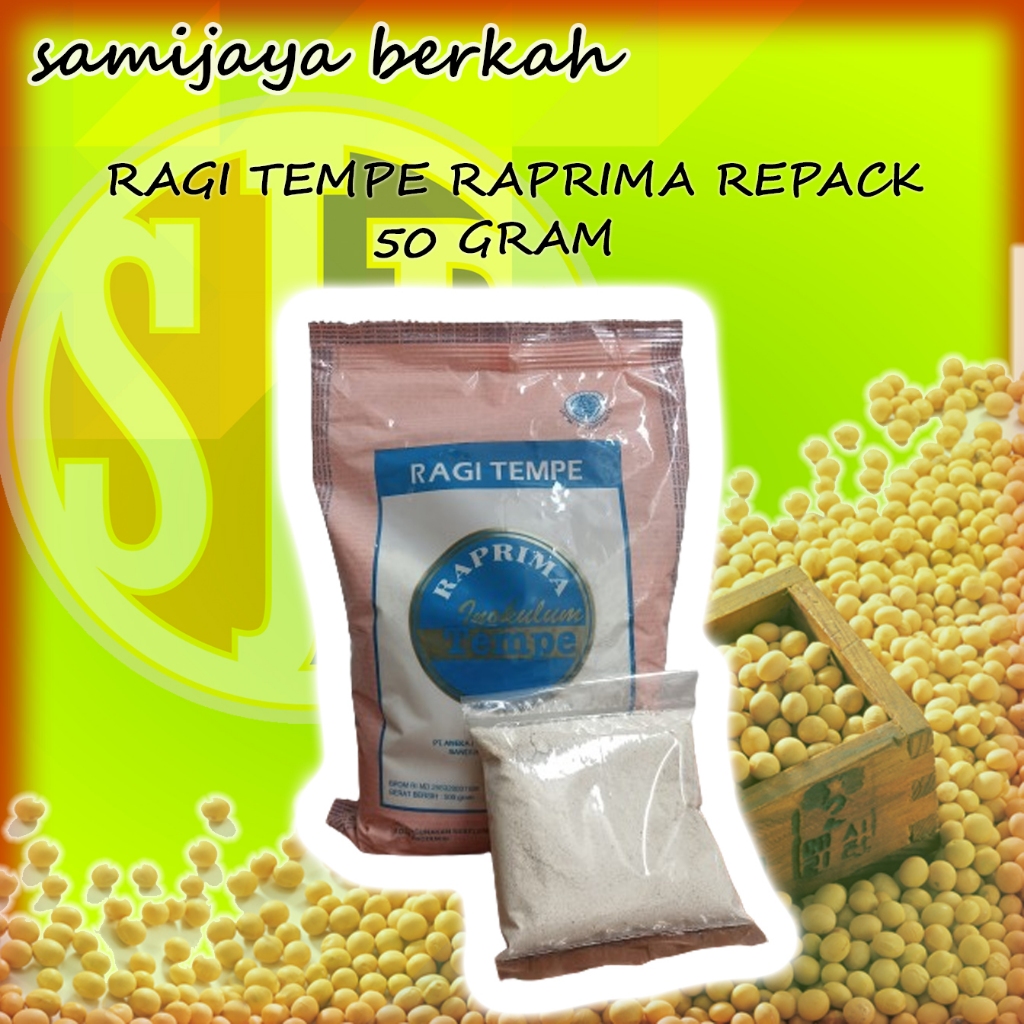 

RAGI TEMPE MERK RAPRIMA KEMASAN REPACK 50 GRAM dan 100 GRAM MURAH