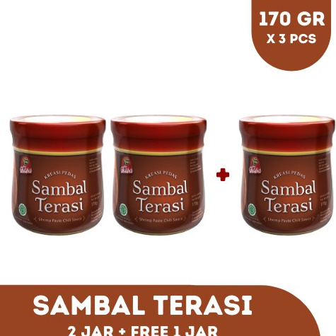 

[☟D10<] PAKET SAMBAL TERASI JAR 170 GR BUY 2 GET 1 [188]