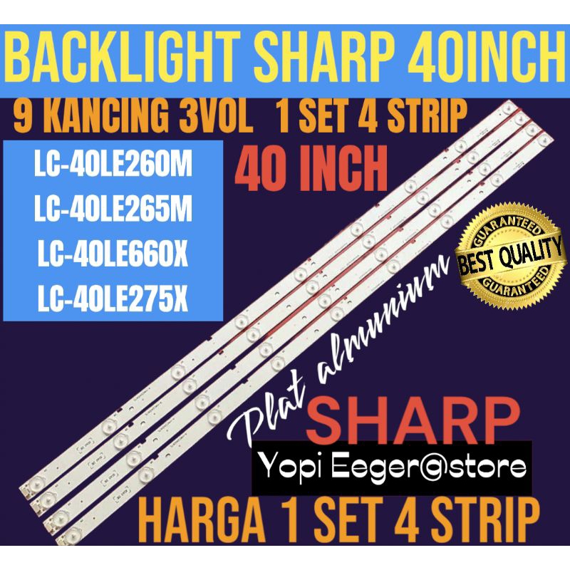 BACKLIGHT TV LCD LED SHARP 40 INCH LC 40LE265M LC 40LE260M LC40LE275X BACKLIGHT TV SHARP 40 INCH