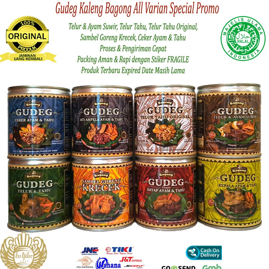 

[COD BQ75] Gudeg Kaleng Bagong Khas Jogja All Varian Special Promo - 300Gram 100