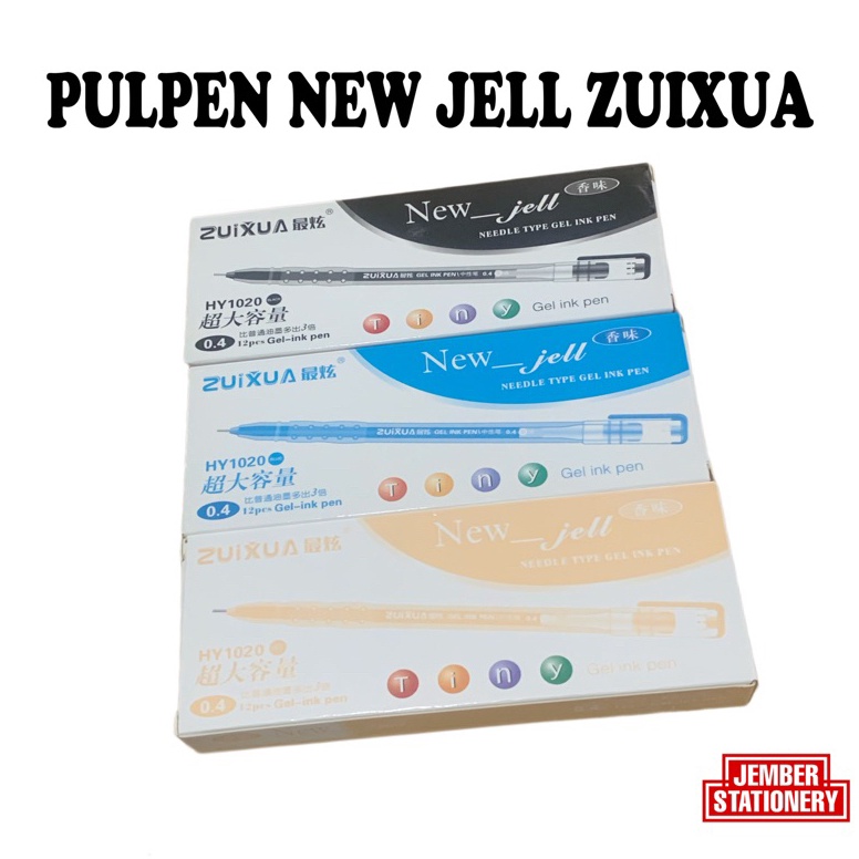 

[☠N33➢] (12pcs) Bolpen New Jell Hitam Biru Merah / gel ink pen zuixua Promo Murah
