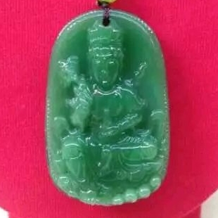 KALUNG BATU GIOK ORIGINAL ASLI HIJAU KWAN IM UKIRAN TIMBUL LIONTIN HOKI