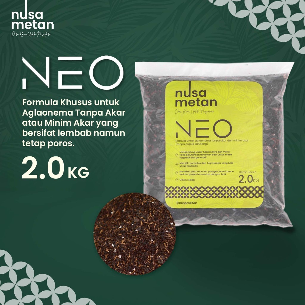 Media Tanam Aglonema Tanpa Akar Tanaman Hias Fermentasi Neo Nusa Metan 2 kg