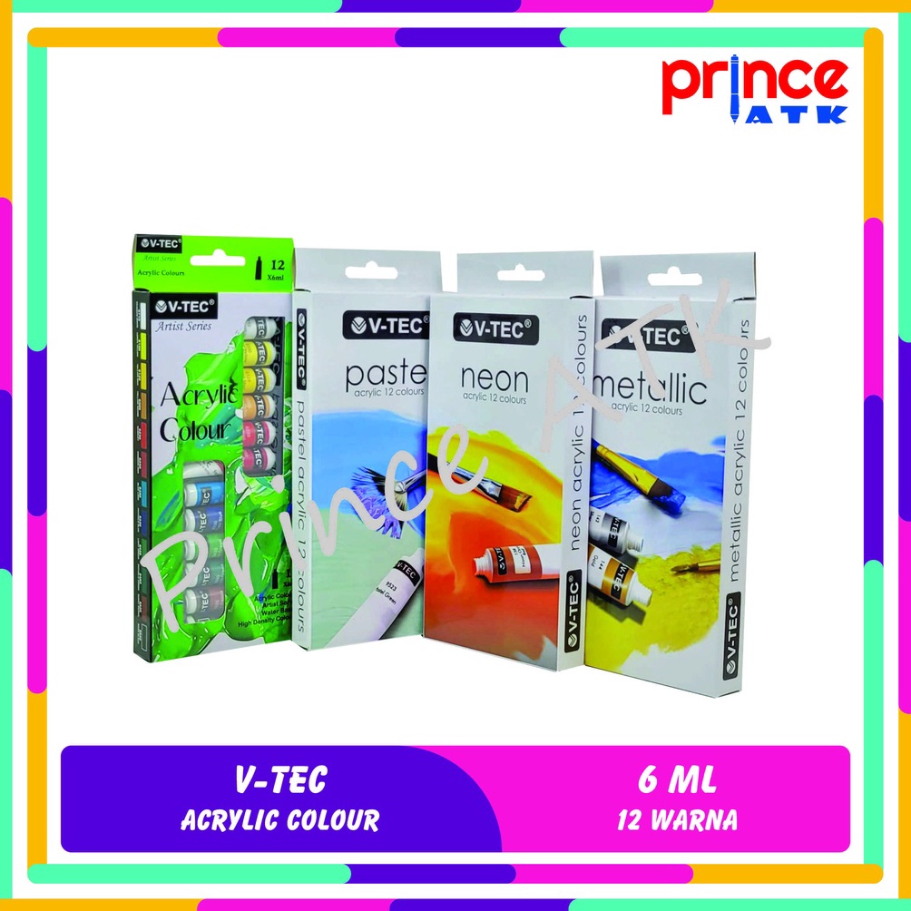 

Baru.. V-TEC ACRYLIC COLOUR / CAT AKRILIK V-TEC 6 ML 12 WARNA VT-612 8NH