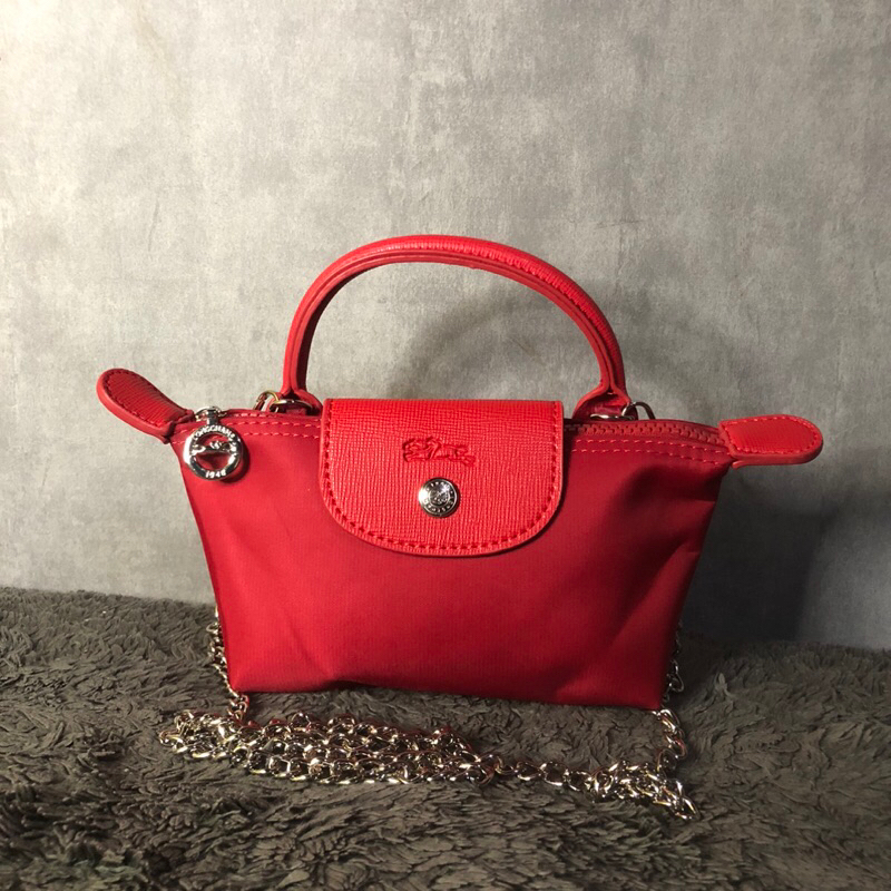 Tas Longchamp Mini Pouch Red