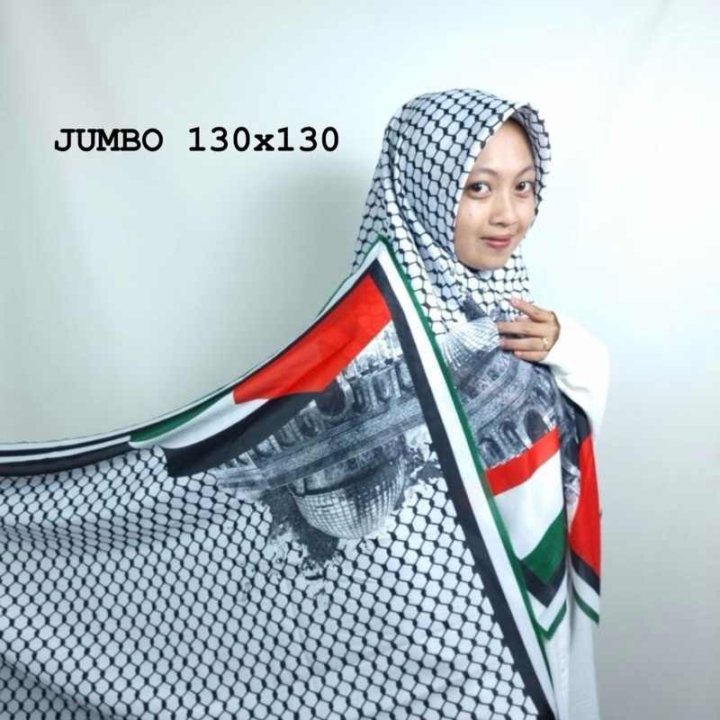 Hijab Palestina Jumbo 130x130 dan 140x140 (COD) / hijab jumbo / palestina jumbo / hijab palestina ju