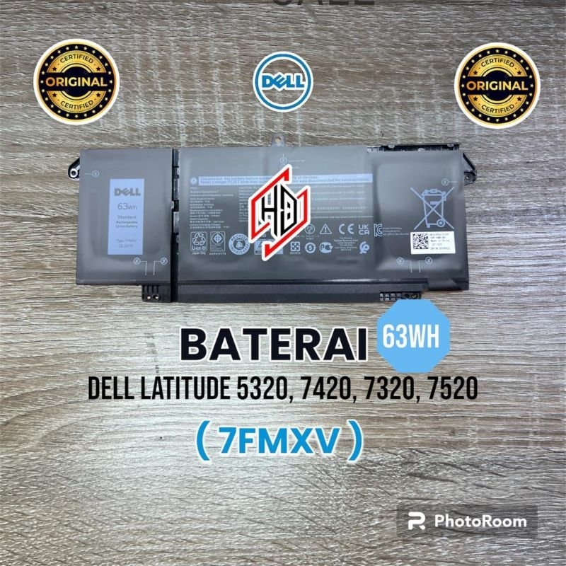 Battery Baterai ORIGINAL Dell 7FMXV Latitude 5320 7320 7420 7520 9JM71