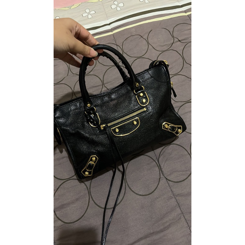balenciaga small mettalic edge black ghw 2016
